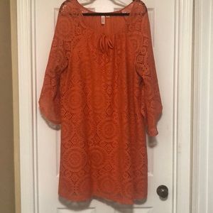 Orange lace dress
